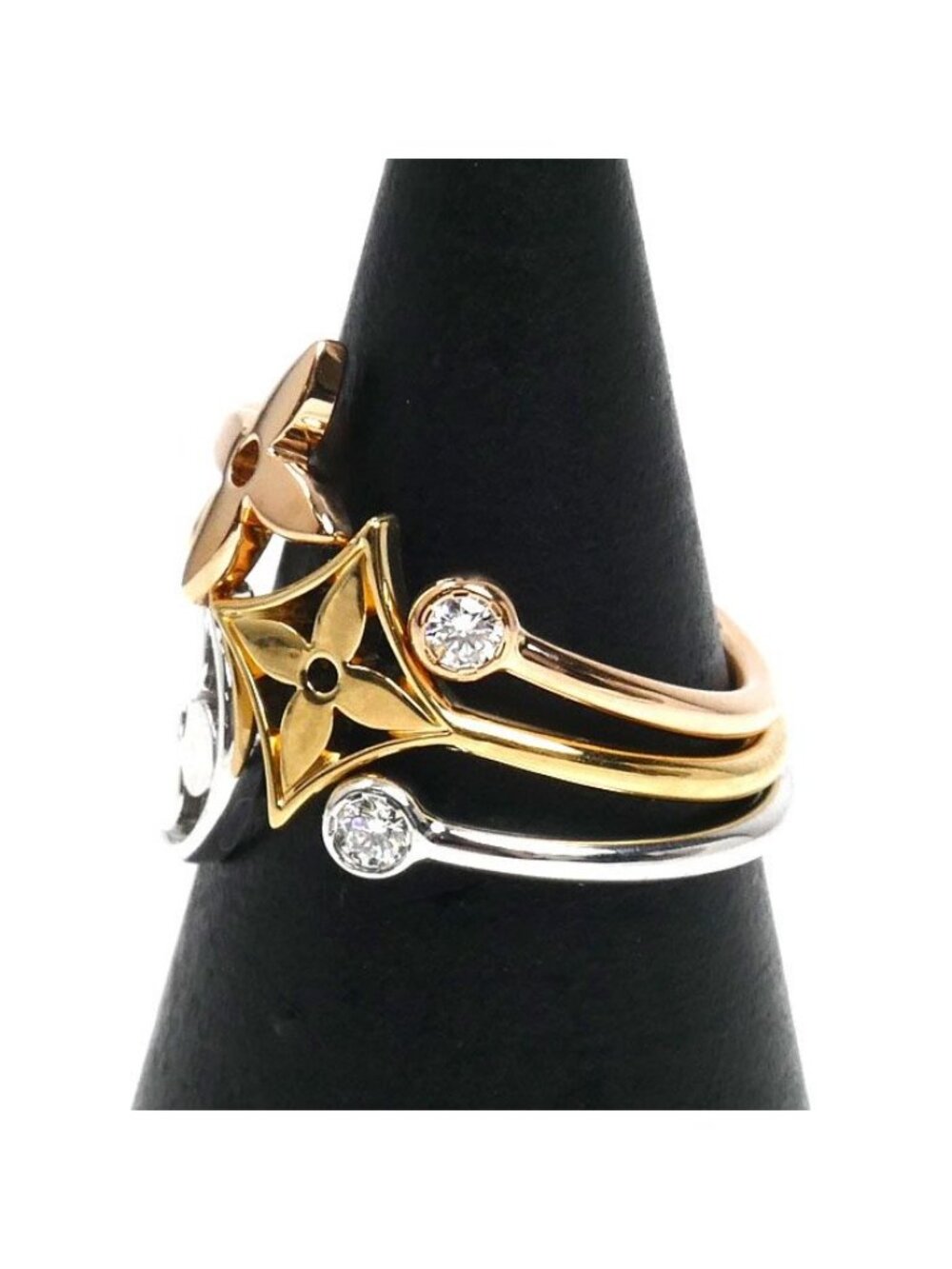 Louis Vuitton 18k Yellow Gold PG WG Bag Monogram Idylle Diamond Ring No 9 49 - Picture 2 of 6